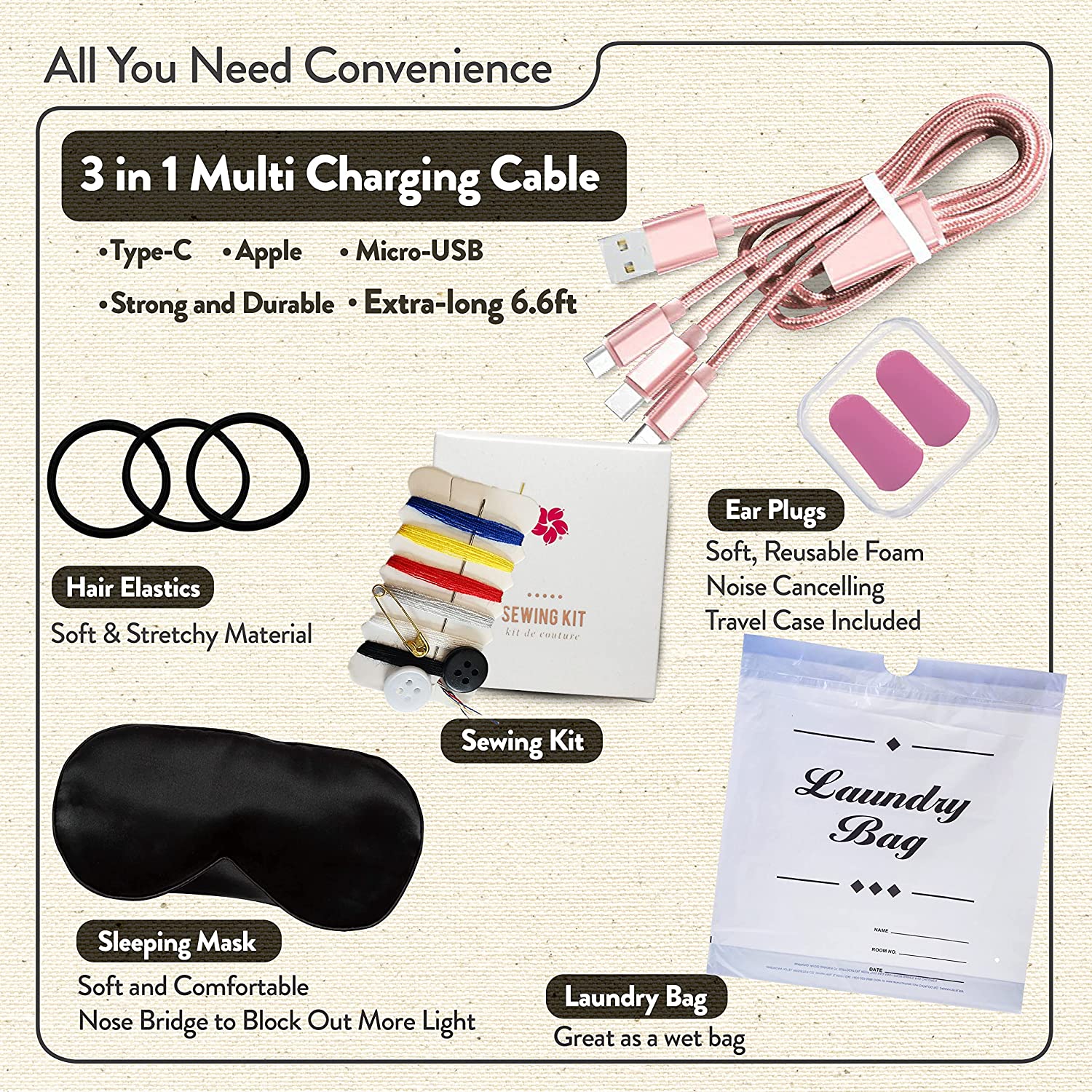 Women’s Luxury Natural 30 piece travel accessories kit, Size TSA Compliant Essentials, Toiletries in Travel Bag, Travel size toiletries. Vacation, hospital bag for labor and delivery postpartum - Image 4